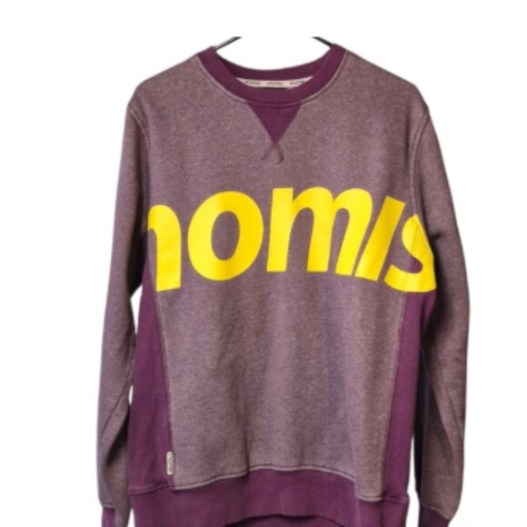 Nomis Yellow Spellout Purple Men's Sweatshirt Unisex Casual Athleisure Large - Picture 2 of 12